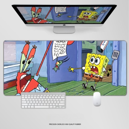 海綿寶寶電競超大遊戲加厚防滑鼠標墊
