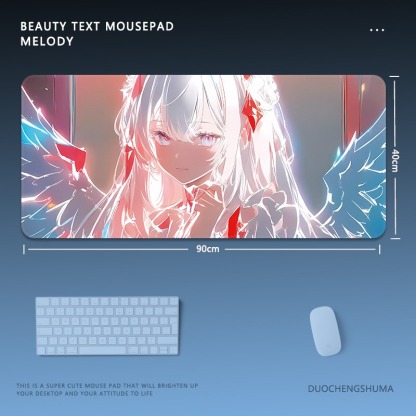 炫彩流光美女電競超大遊戲加厚防滑鼠標墊