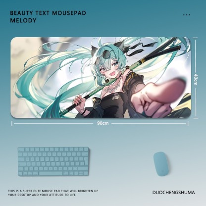 初音未來電競超大遊戲加厚防滑鼠標墊