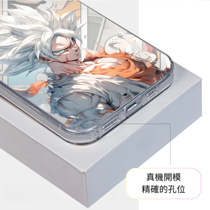 七龍珠彩銀線條漸變防摔手機殼