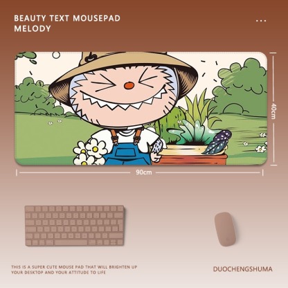 可愛卡通拉布布電競超大遊戲加厚防滑鼠標墊