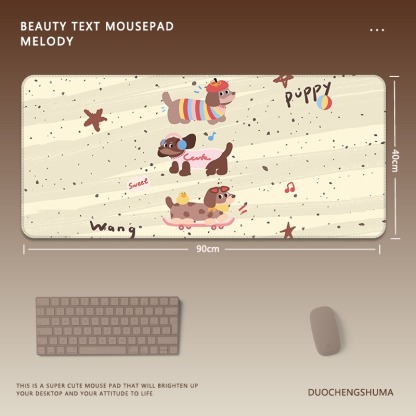 可愛星球小黑猫電競超大遊戲加厚防滑鼠標墊