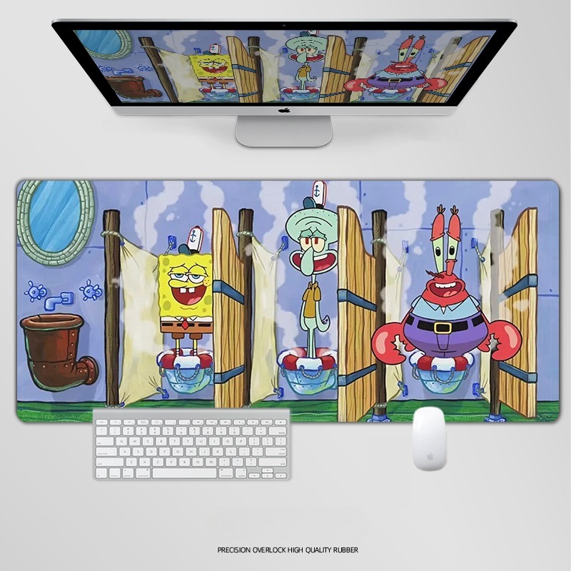 海綿寶寶電競超大遊戲加厚防滑鼠標墊