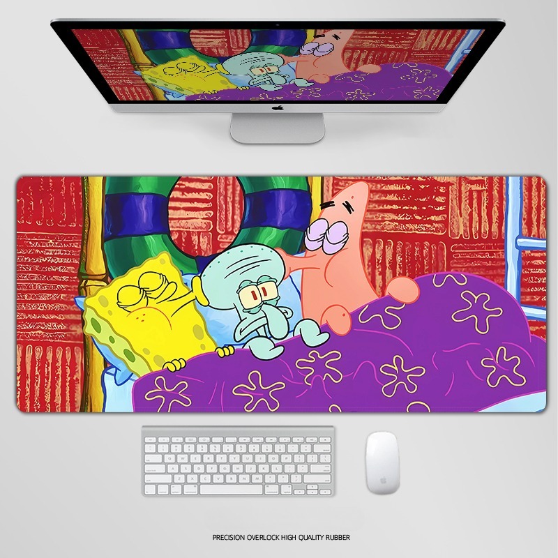 海綿寶寶電競超大遊戲加厚防滑鼠標墊