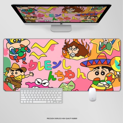 蠟筆小新電競超大遊戲加厚防滑鼠標墊