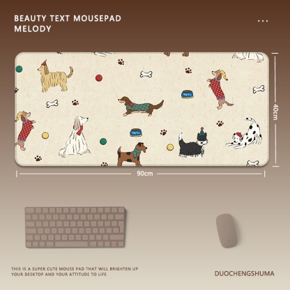 可愛星球小黑猫電競超大遊戲加厚防滑鼠標墊