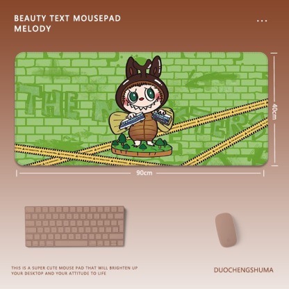 可愛卡通拉布布電競超大遊戲加厚防滑鼠標墊