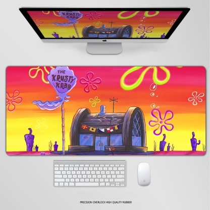 海綿寶寶電競超大遊戲加厚防滑鼠標墊