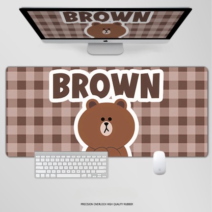 布朗熊電競超大遊戲加厚防滑鼠標墊