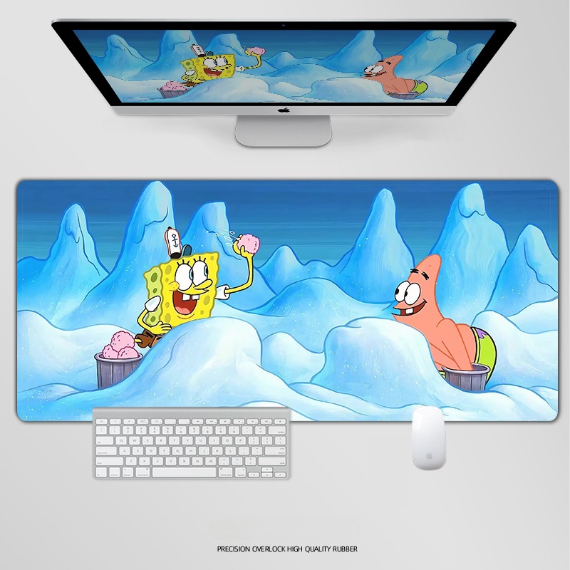 海綿寶寶電競超大遊戲加厚防滑鼠標墊