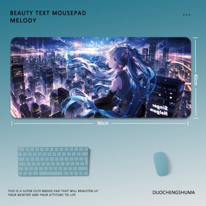 初音未來電競超大遊戲加厚防滑鼠標墊