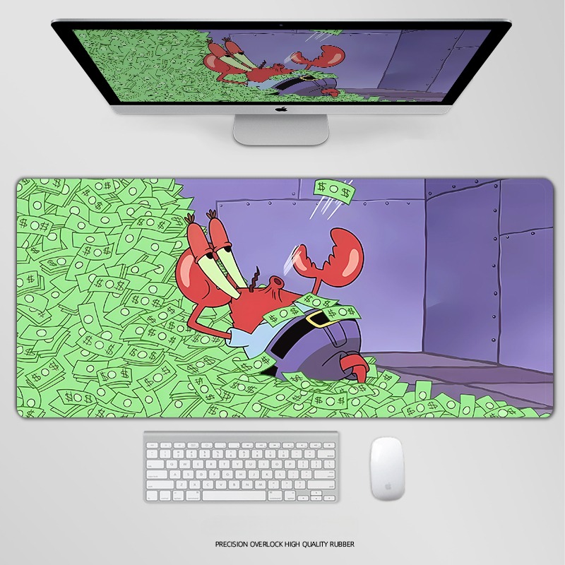 海綿寶寶電競超大遊戲加厚防滑鼠標墊