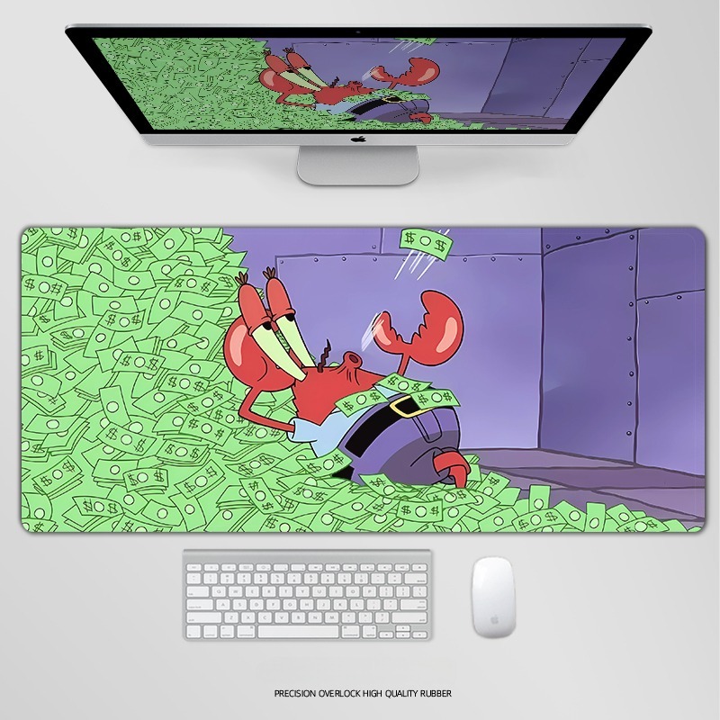 海綿寶寶電競超大遊戲加厚防滑鼠標墊