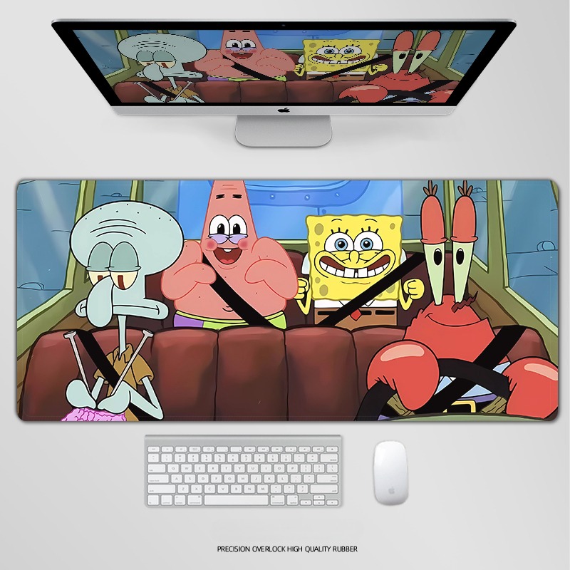 海綿寶寶電競超大遊戲加厚防滑鼠標墊
