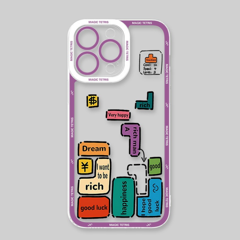 俄羅斯方塊天使眼透明防摔軟殼