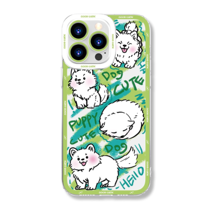 可愛萌寵天使眼透明防摔軟殼