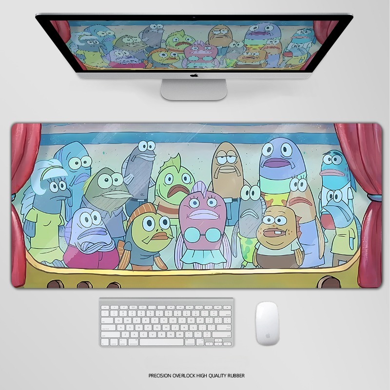 海綿寶寶電競超大遊戲加厚防滑鼠標墊