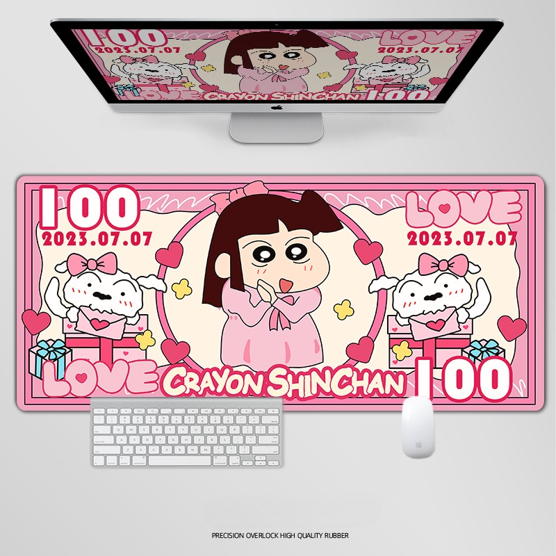 蠟筆小新電競超大遊戲加厚防滑鼠標墊