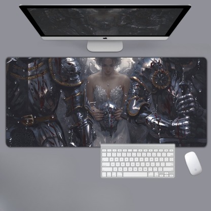 美女性感動漫電競超大遊戲加厚防滑鼠標墊