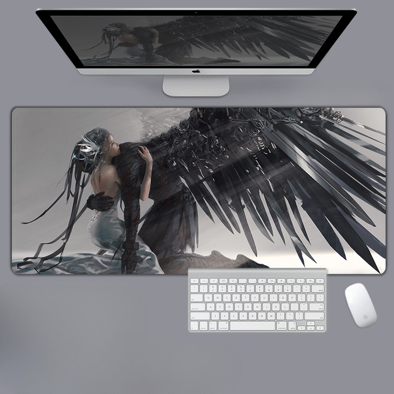 美女性感動漫電競超大遊戲加厚防滑鼠標墊