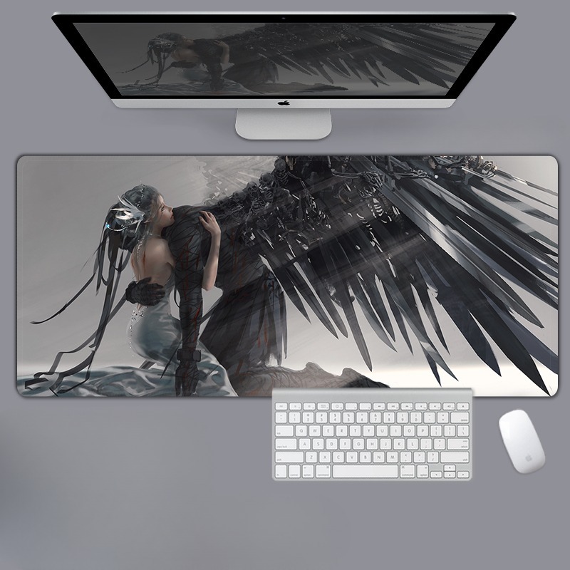 美女性感動漫電競超大遊戲加厚防滑鼠標墊