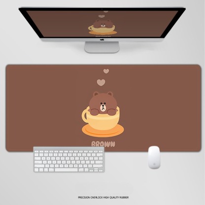 布朗熊電競超大遊戲加厚防滑鼠標墊