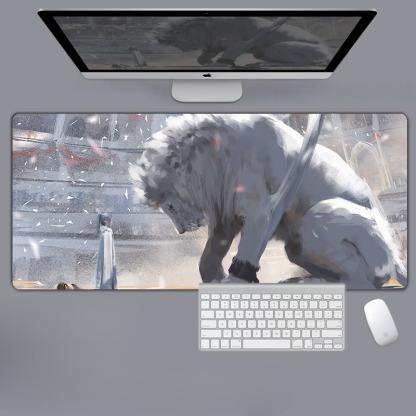 美女性感動漫電競超大遊戲加厚防滑鼠標墊