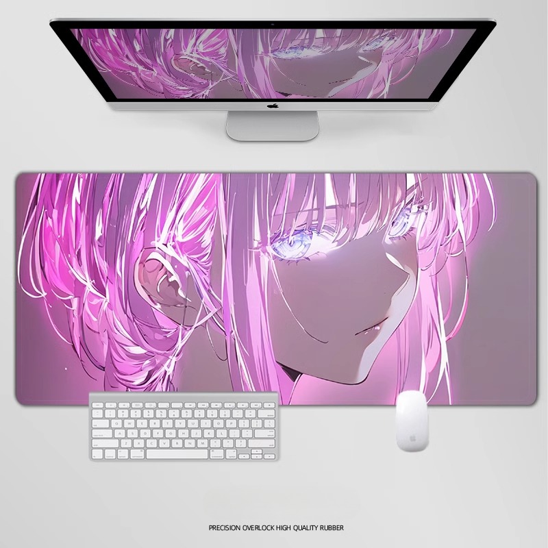 炫彩流光美女電競超大遊戲加厚防滑鼠標墊