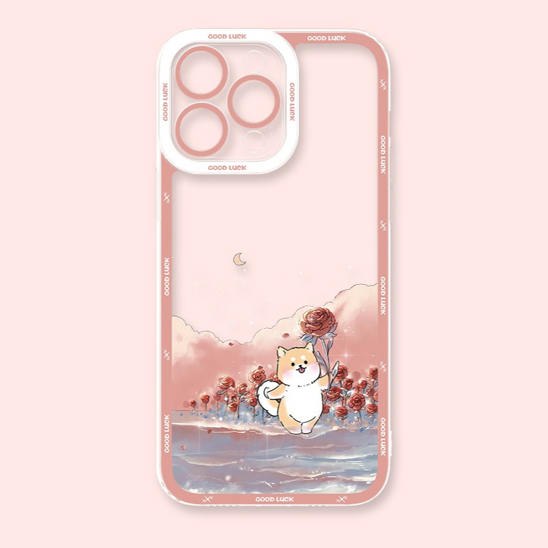 玫瑰花天使眼透明防摔軟殼