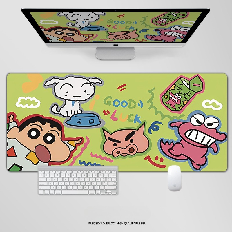 蠟筆小新電競超大遊戲加厚防滑鼠標墊