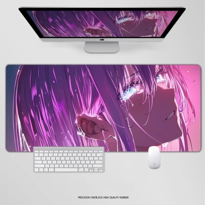 炫彩流光美女電競超大遊戲加厚防滑鼠標墊