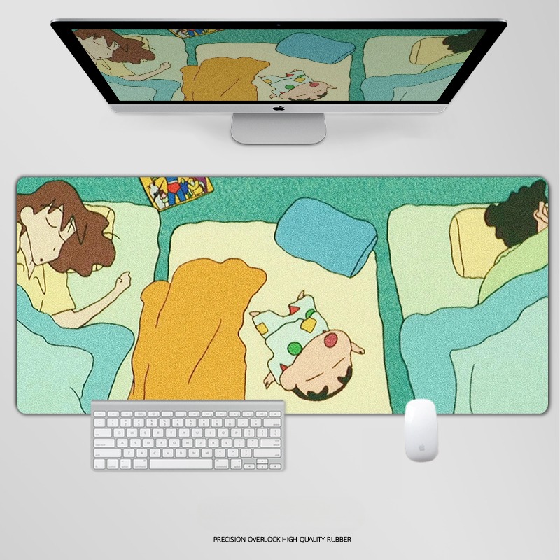 蠟筆小新電競超大遊戲加厚防滑鼠標墊