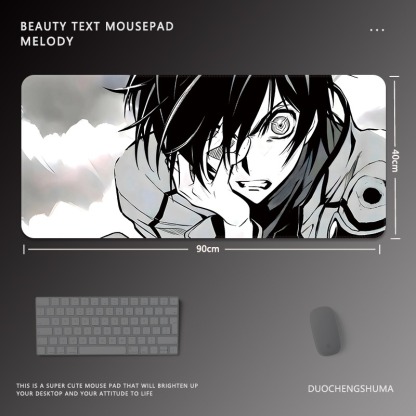 黑白動漫電競超大遊戲加厚防滑鼠標墊