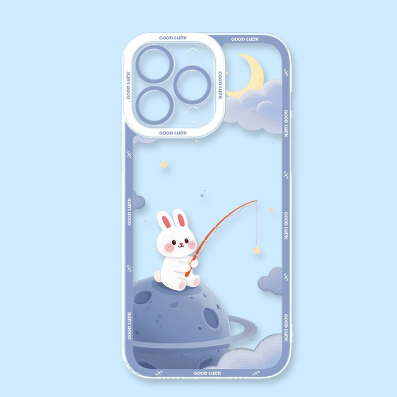 宇宙兔子天使眼透明防摔軟殼