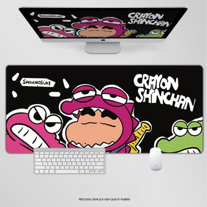 蠟筆小新電競超大遊戲加厚防滑鼠標墊