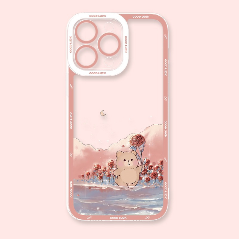 玫瑰花天使眼透明防摔軟殼