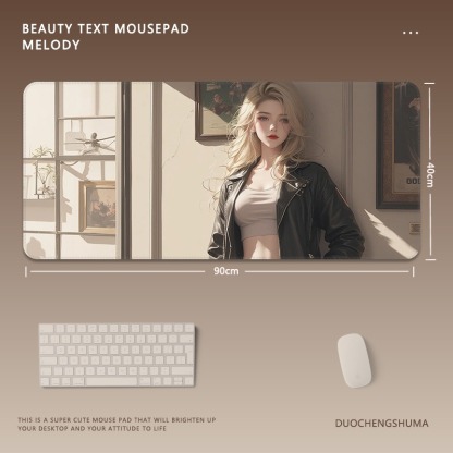 動漫美女電競超大遊戲加厚防滑鼠標墊