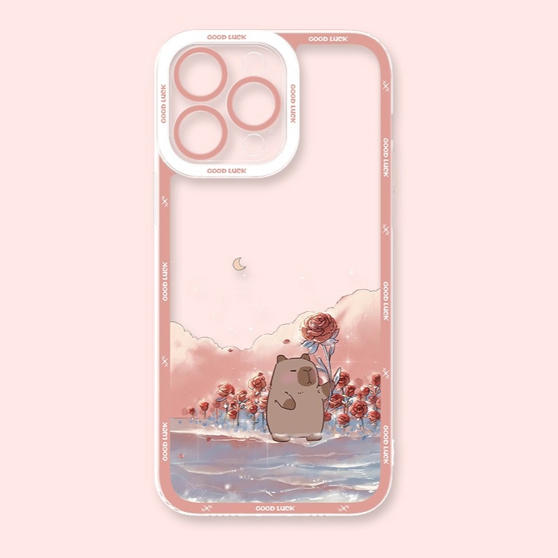 玫瑰花天使眼透明防摔軟殼