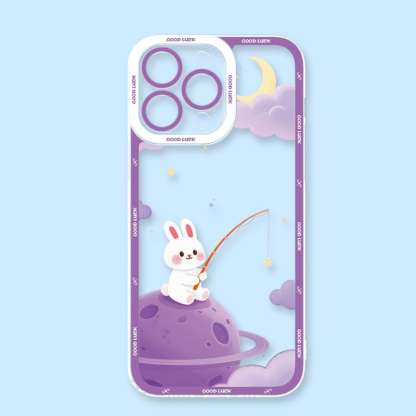 宇宙兔子天使眼透明防摔軟殼