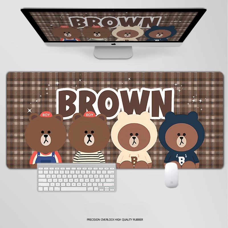 布朗熊電競超大遊戲加厚防滑鼠標墊