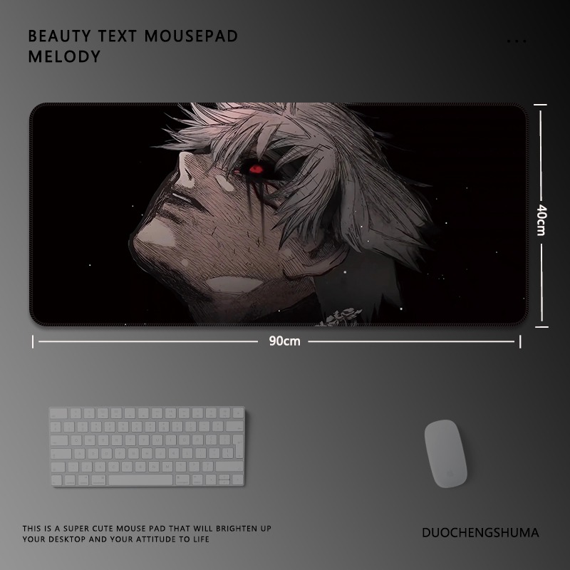 黑白動漫電競超大遊戲加厚防滑鼠標墊