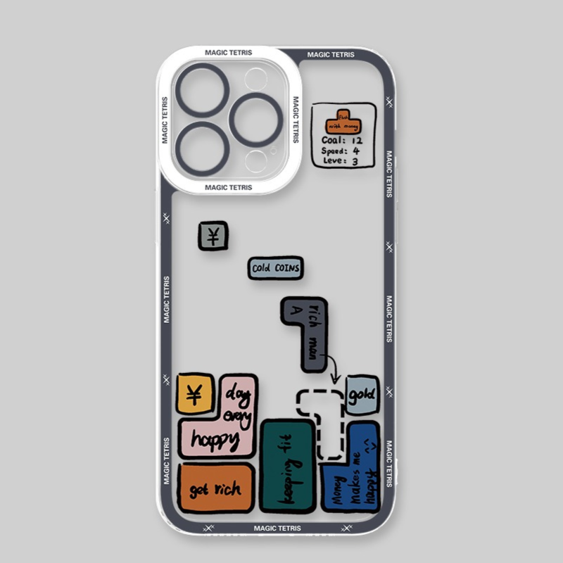 俄羅斯方塊天使眼透明防摔軟殼