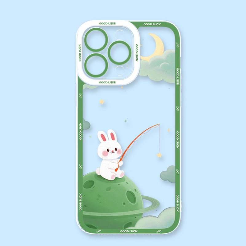 宇宙兔子天使眼透明防摔軟殼