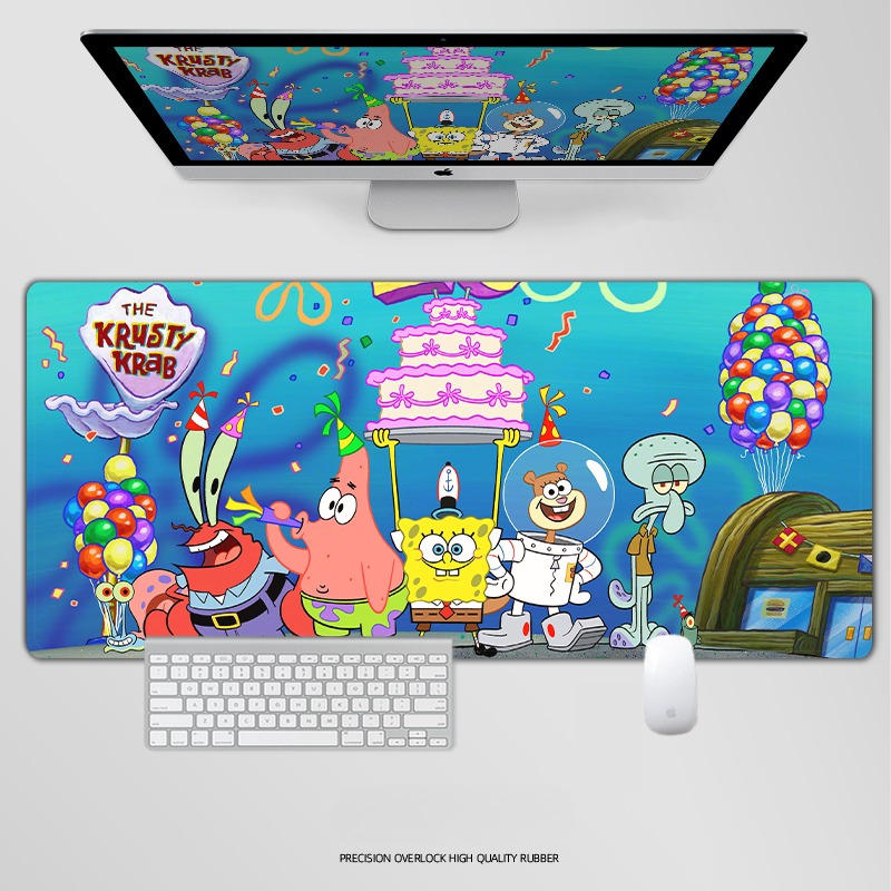 海綿寶寶電競超大遊戲加厚防滑鼠標墊