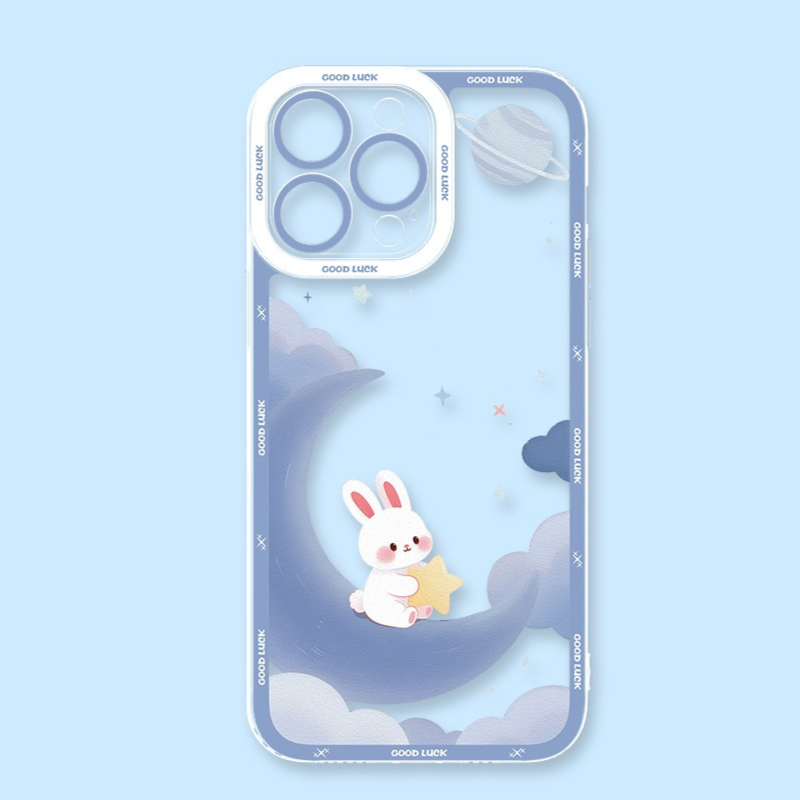 宇宙兔子天使眼透明防摔軟殼