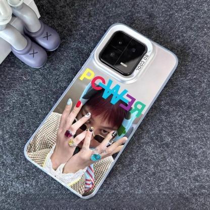 權志龍GD 彩銀線條漸變防摔手機殼