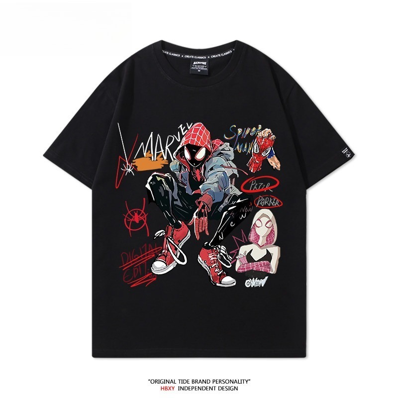 蜘蛛人：穿越新宇宙SpiderMan 印花短袖T恤