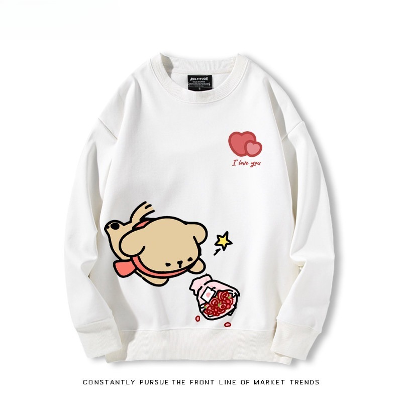 線條小狗 聯名親子情侶裝 圓領長袖