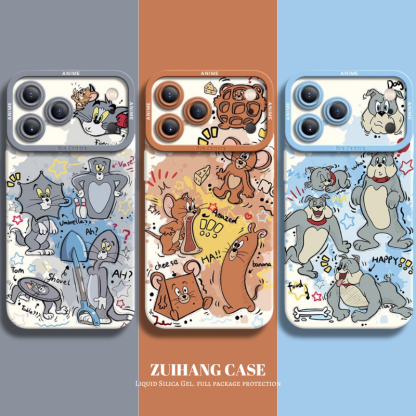 湯姆貓與傑利鼠液態矽膠全包防摔軟殼