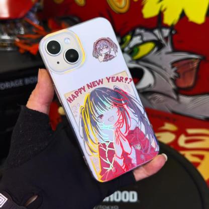 約會大作戰時崎狂三 極光金漸變手機殼